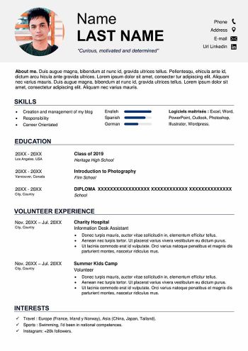 high school resume template