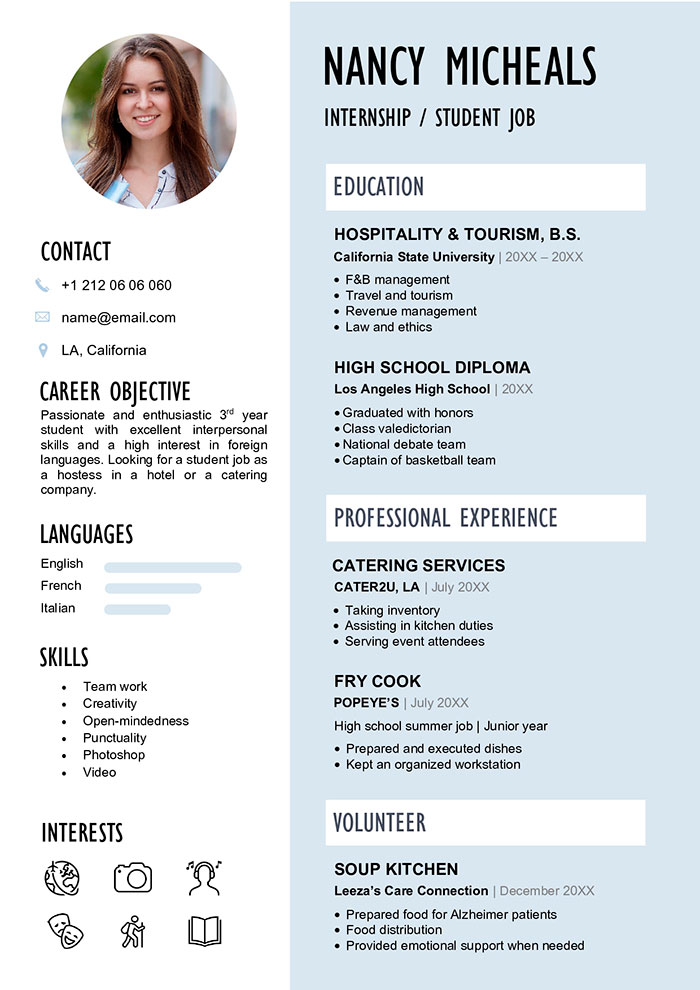 Student Resume Template In Word | Free Resume Example 2023