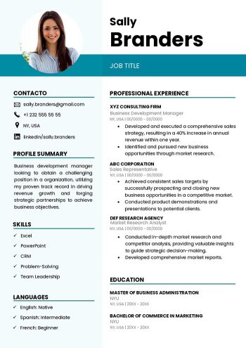 free download job resume template
