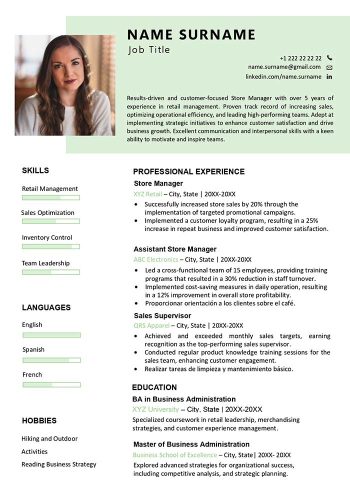 one page resume word template