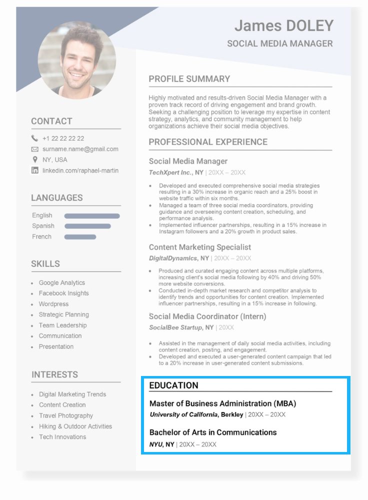 how to make a resume education