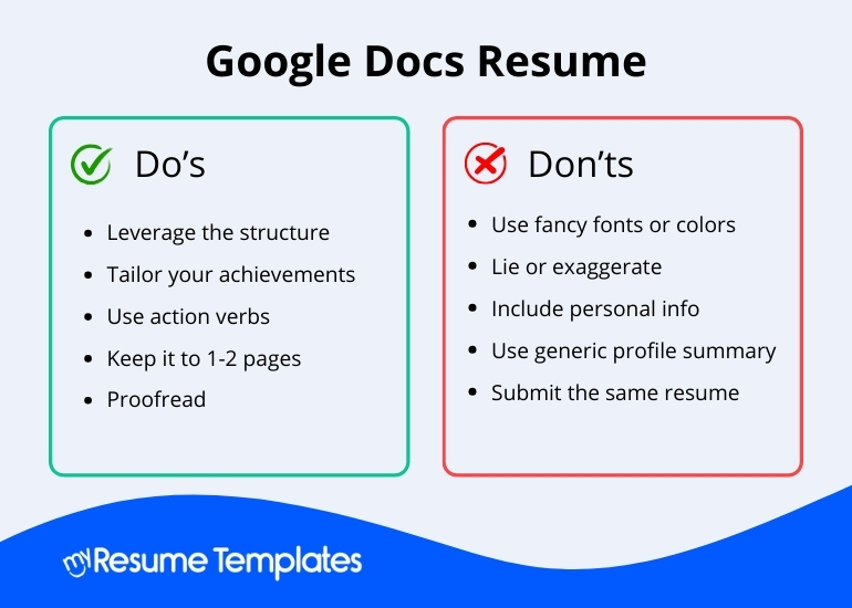 google docs resume template free