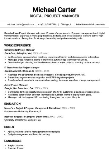 resume template ats basic
