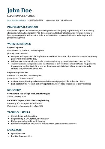 resume template ats blue